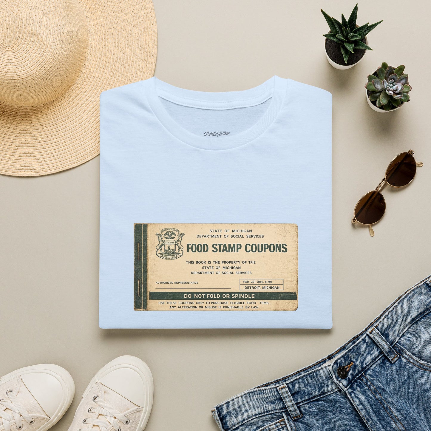 "FOOD STAMP BOOK" T-Shirt