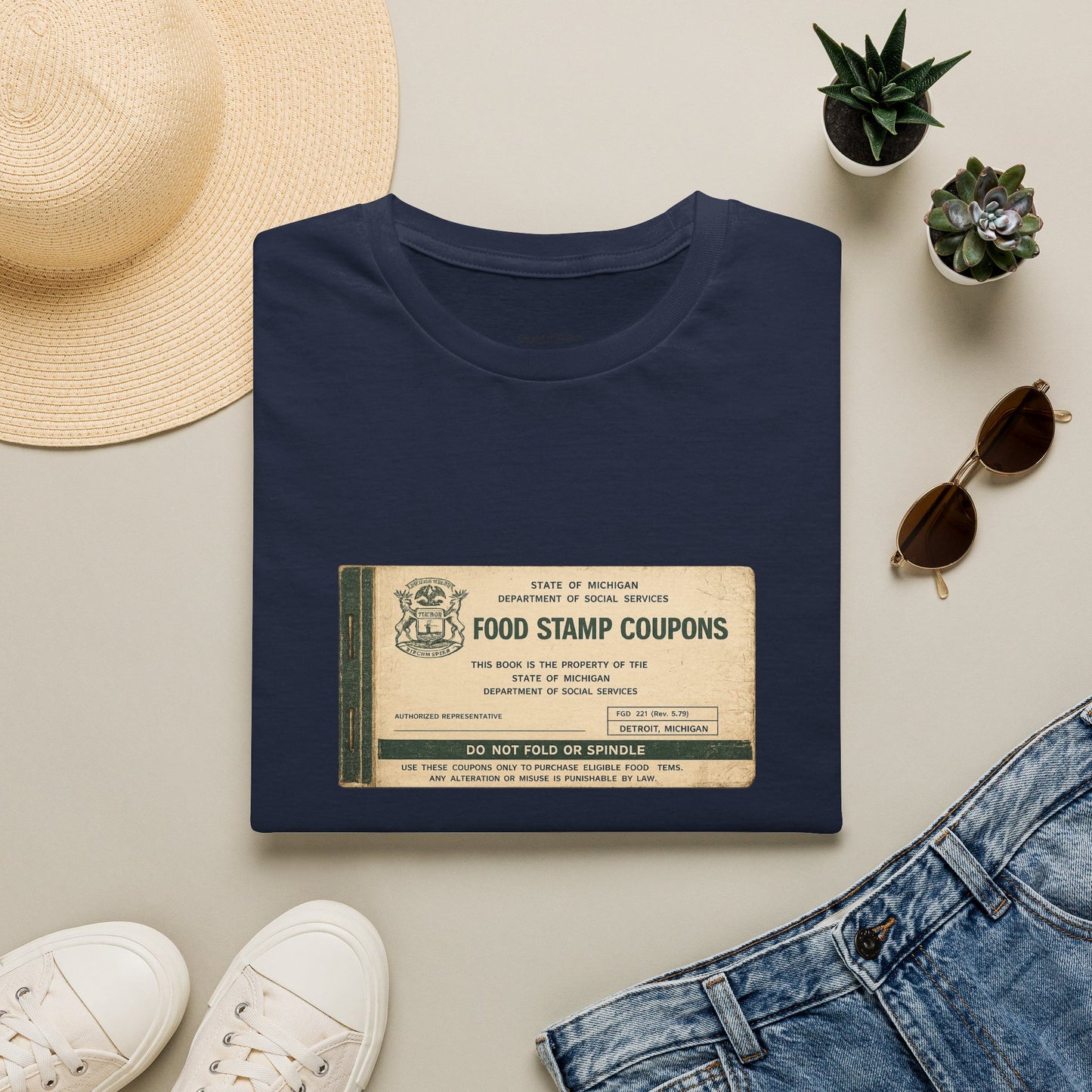 "FOOD STAMP BOOK" T-Shirt