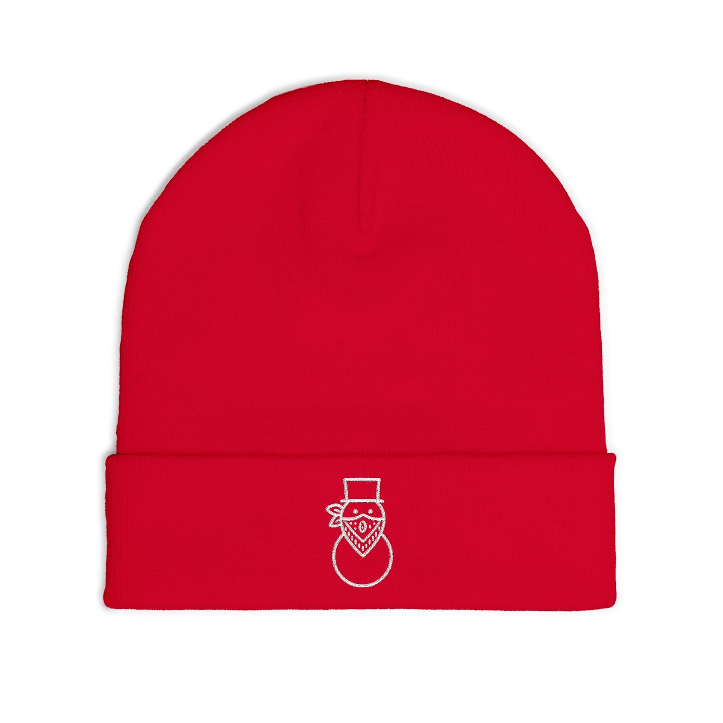 "Snowman" Knit Beanie (Embroidery)