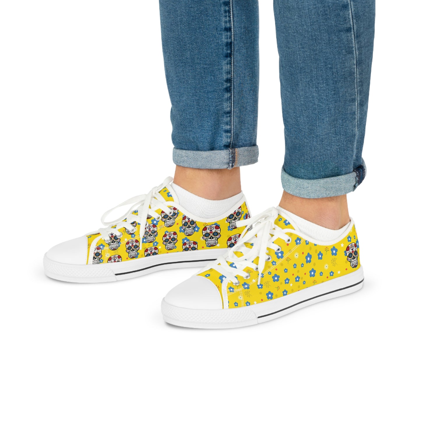 "Hawaiian Skull" Men's Low Top Sneakers