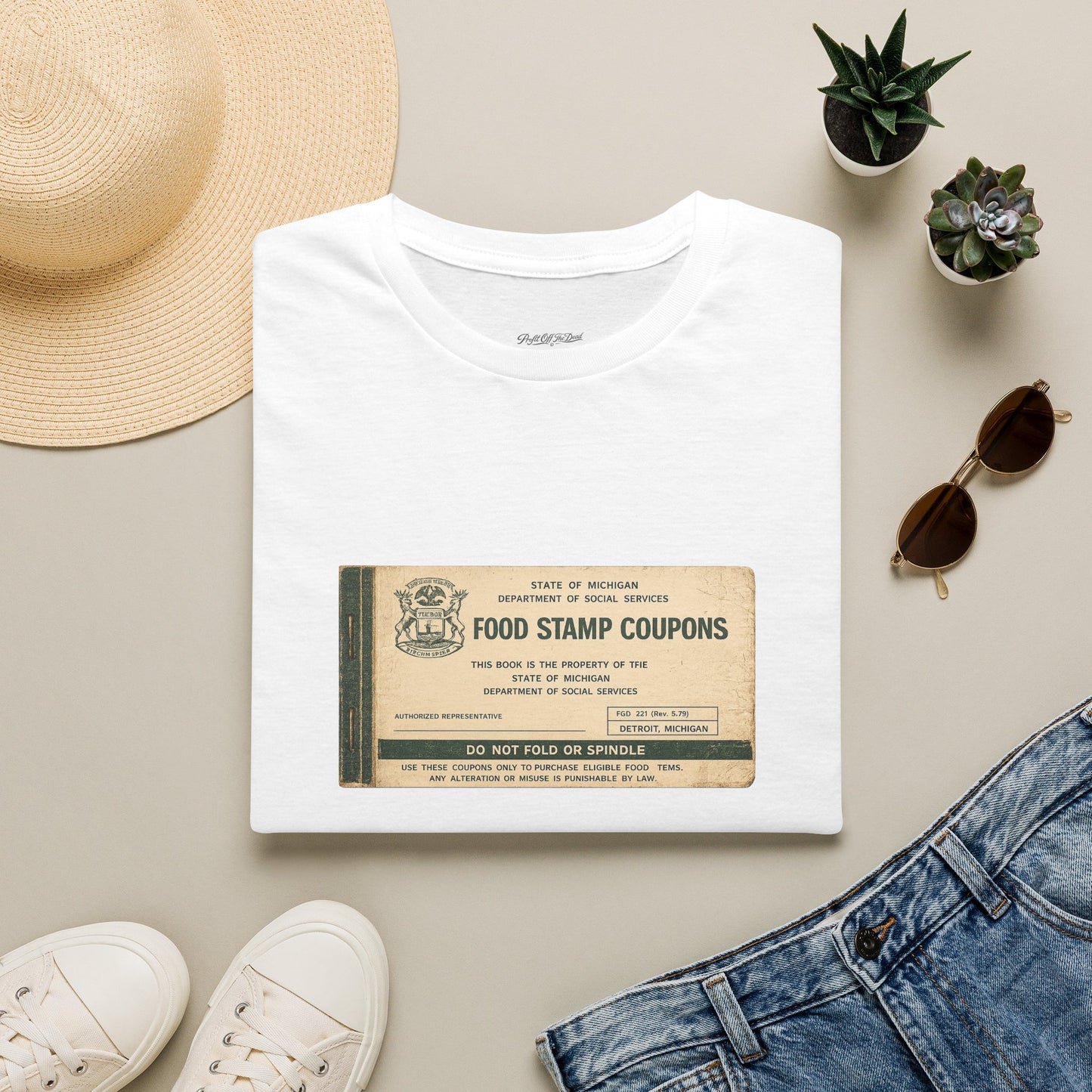 "FOOD STAMP BOOK" T-Shirt