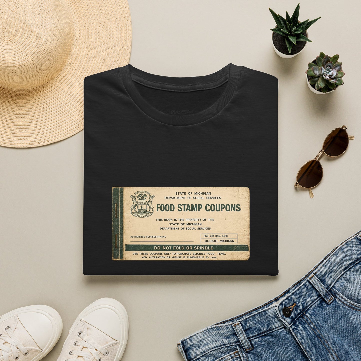 "FOOD STAMP BOOK" T-Shirt