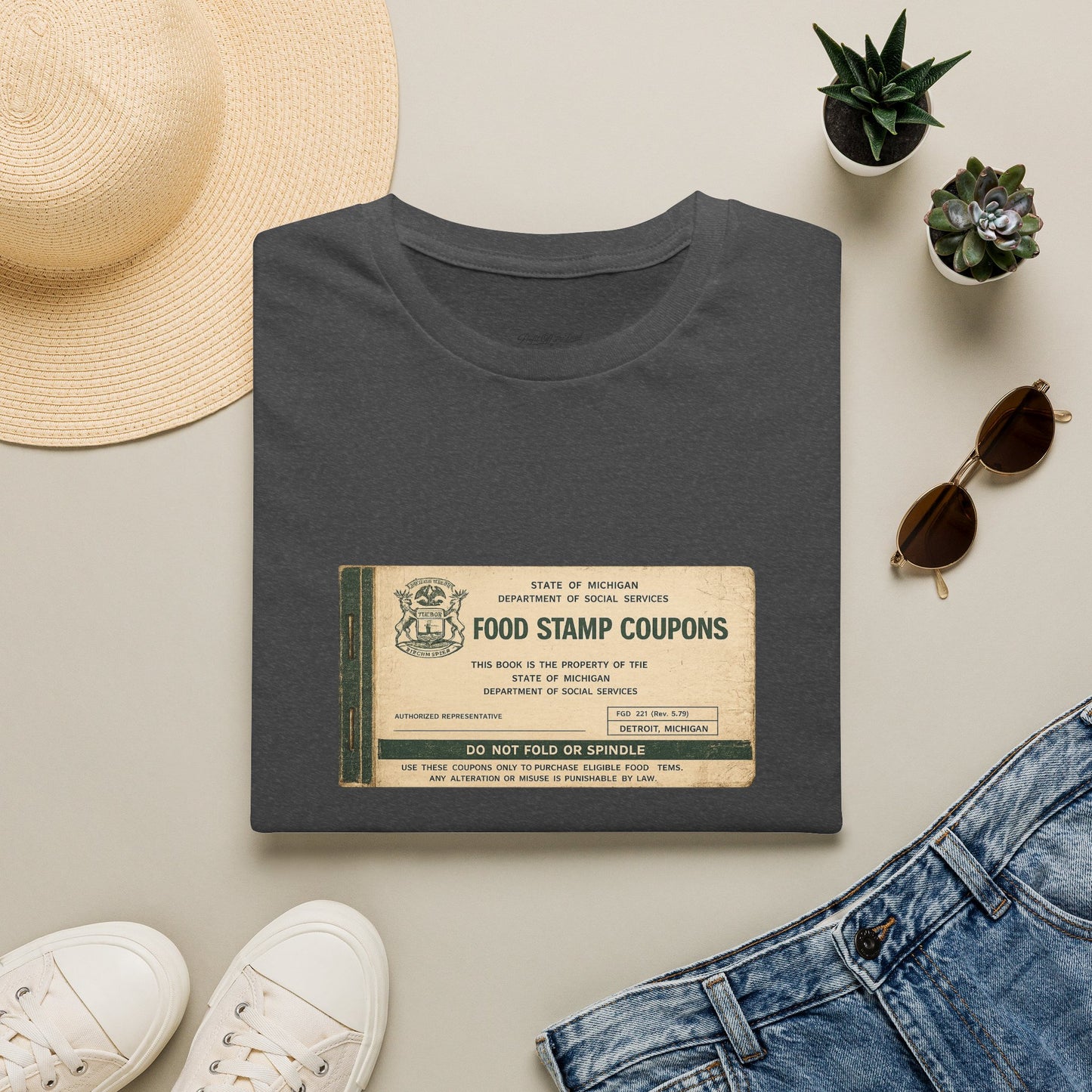 "FOOD STAMP BOOK" T-Shirt