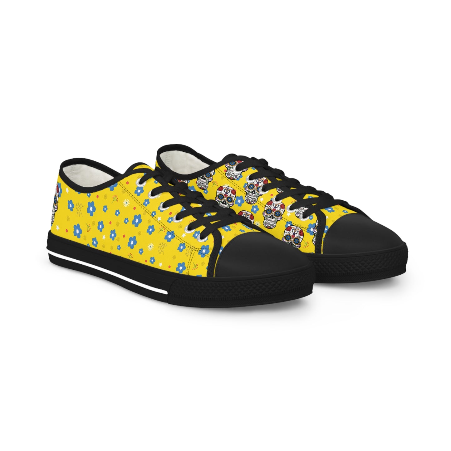 "Hawaiian Skull" Men's Low Top Sneakers