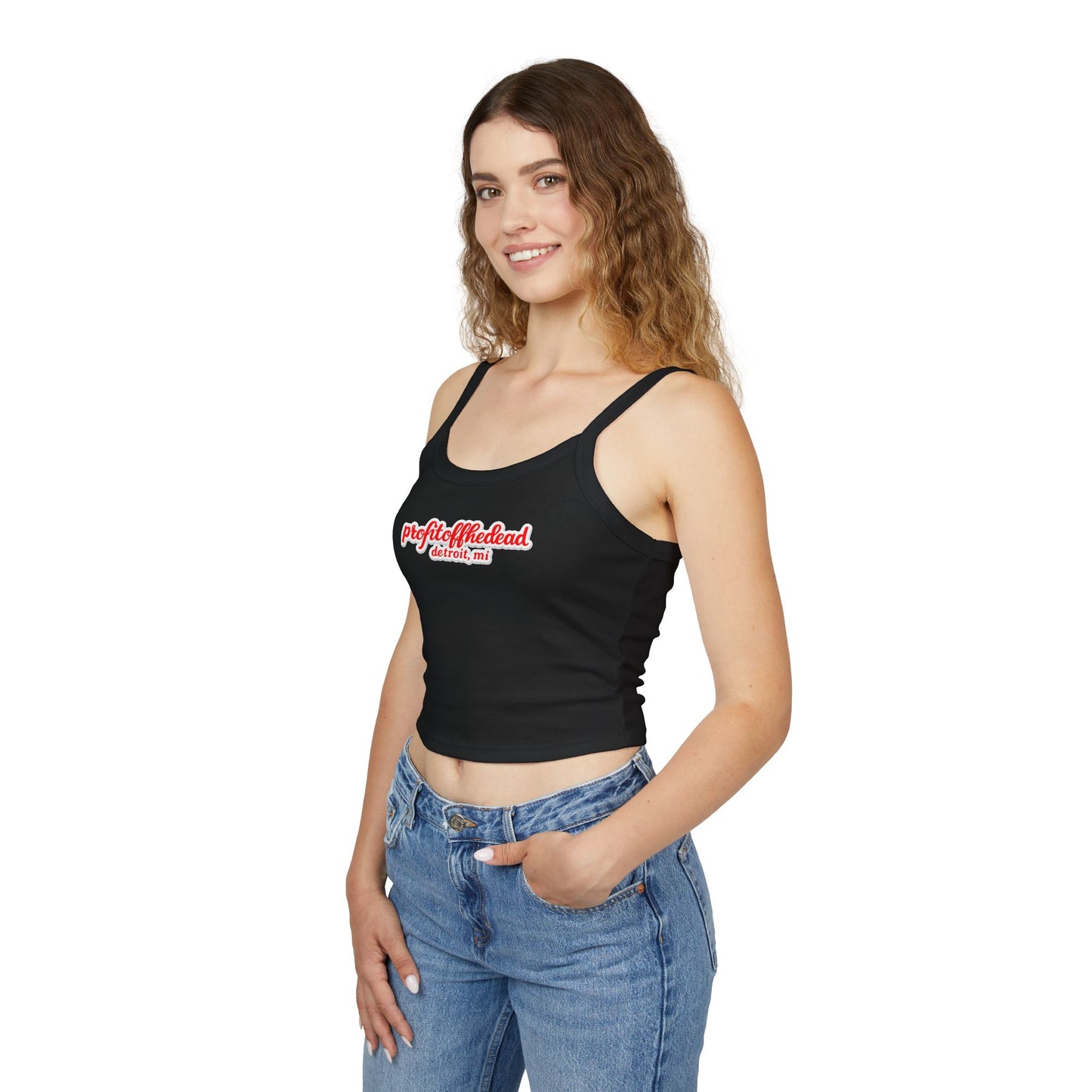 "Profit Off The Dead" Women's Spaghetti Strap Tank Top