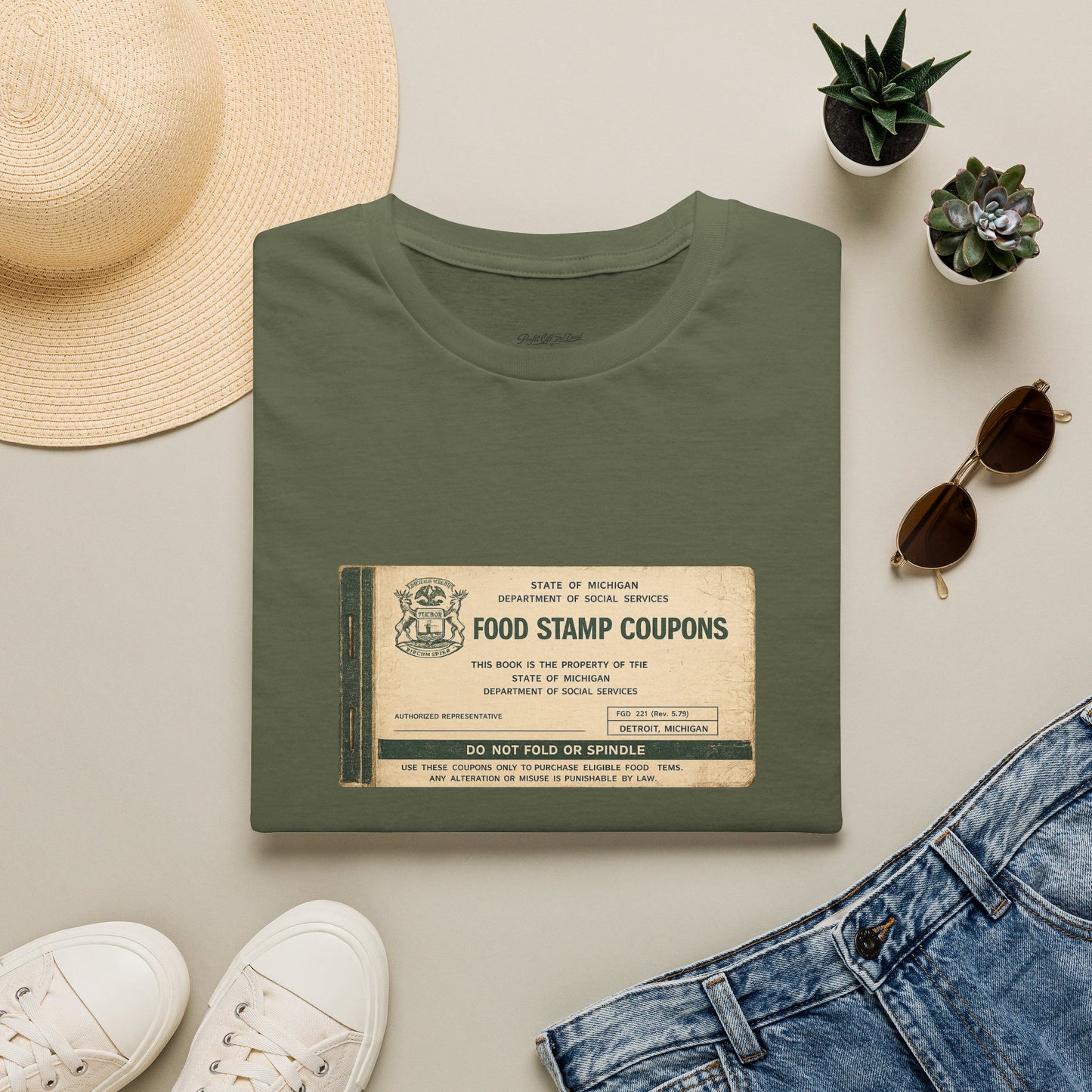 "FOOD STAMP BOOK" T-Shirt