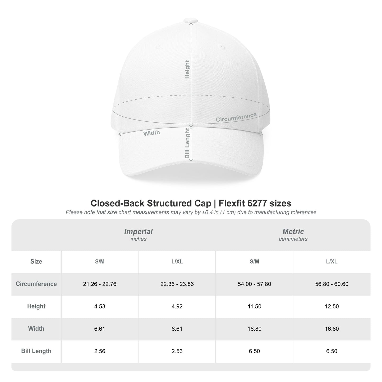 "Snowman" Closed-Back Structured Cap (Embroidery)