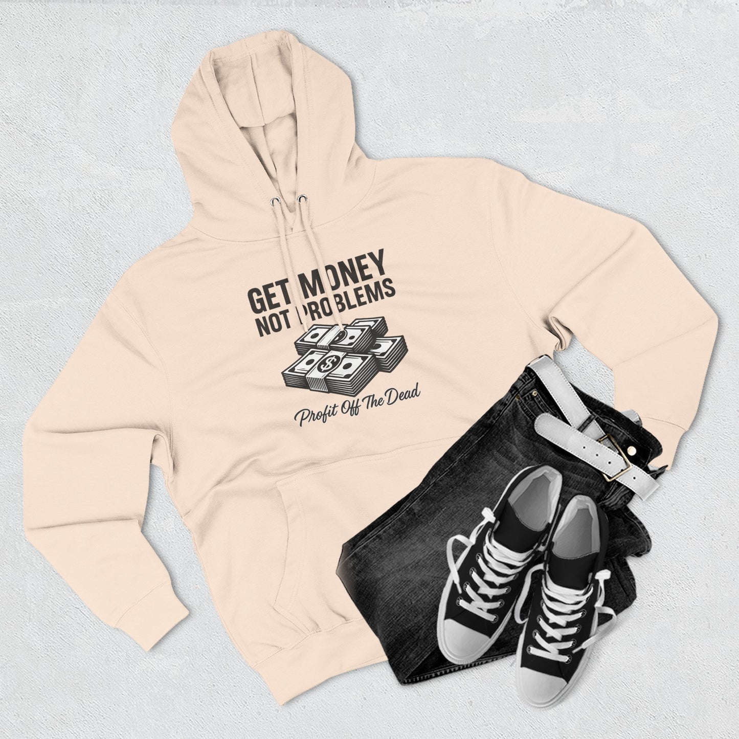 "Get Money" Three-Panel Fleece Hoodie