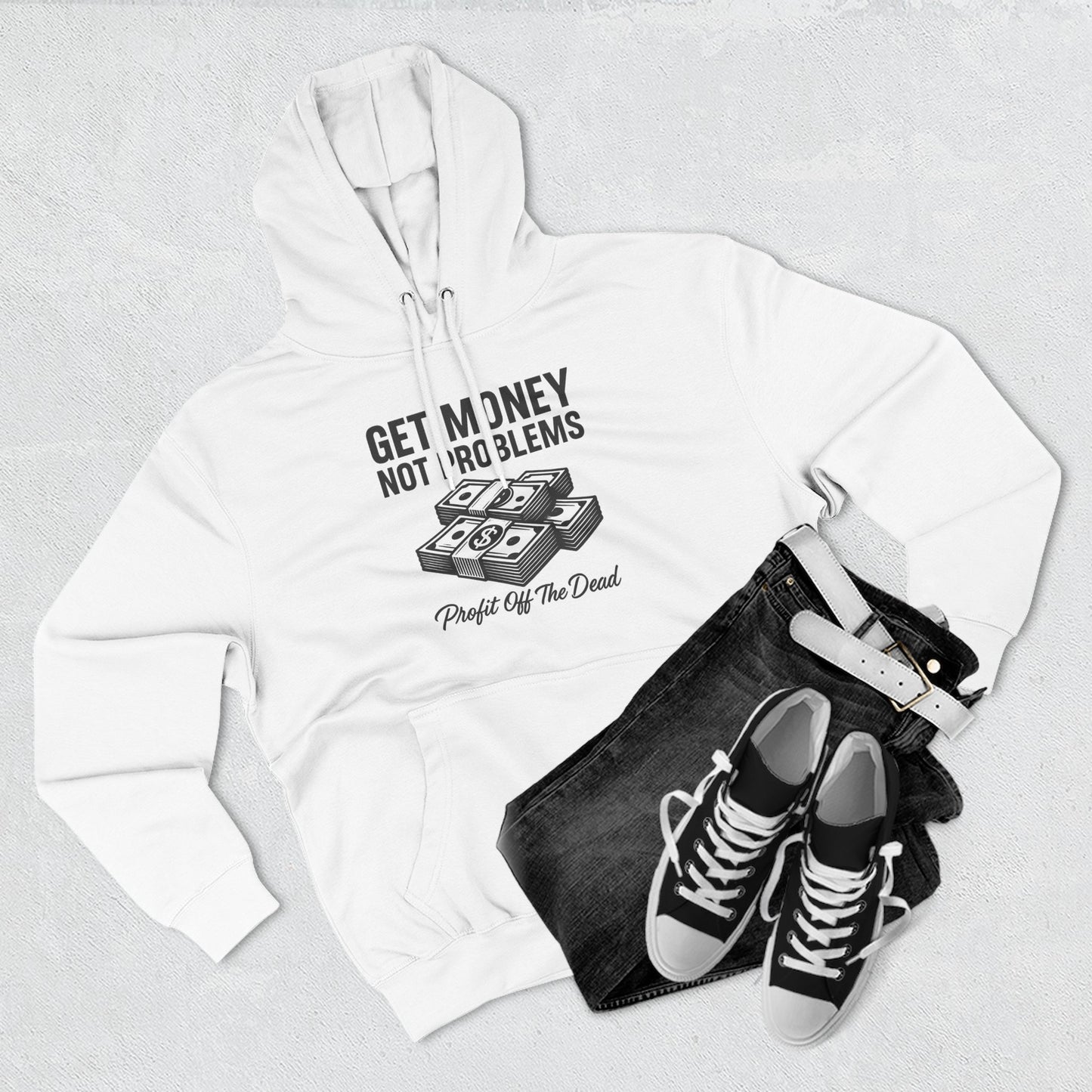 "Get Money" Three-Panel Fleece Hoodie