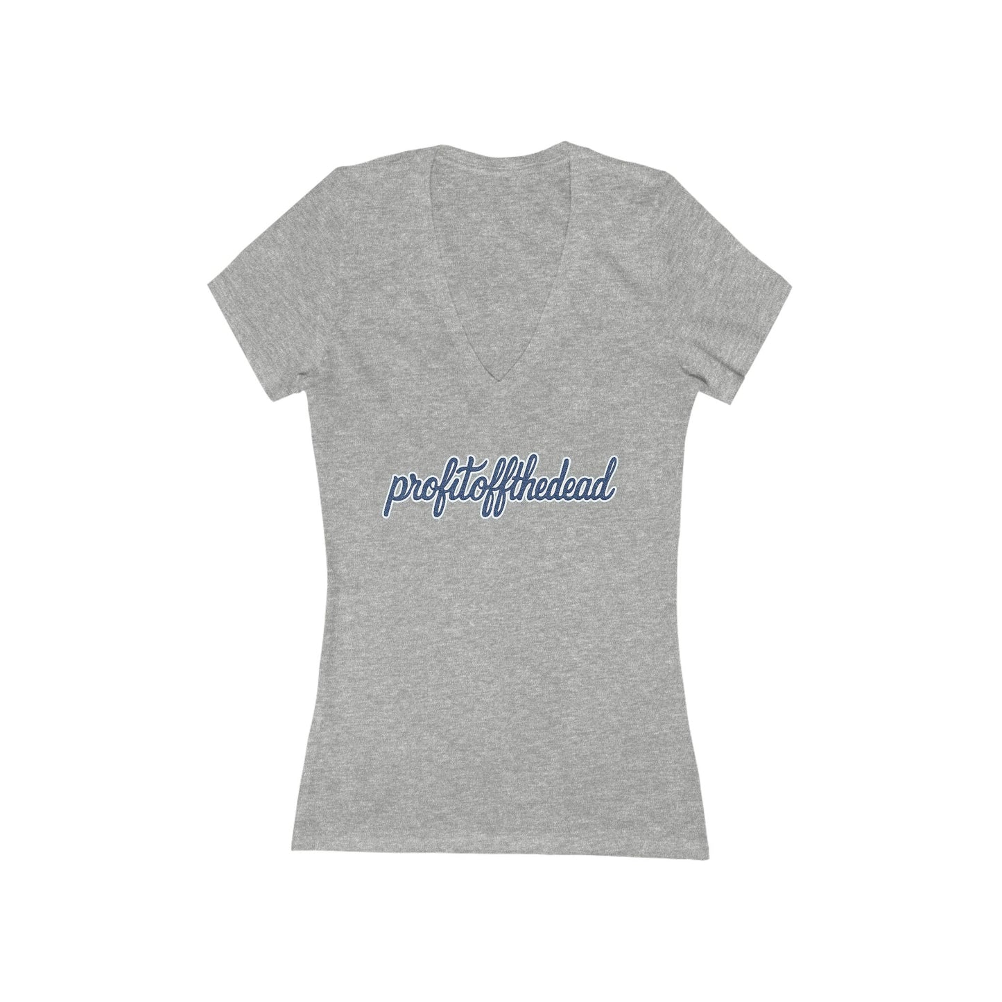 "Profit Off The Dead" Women's Short Sleeve Deep V-Neck Tee