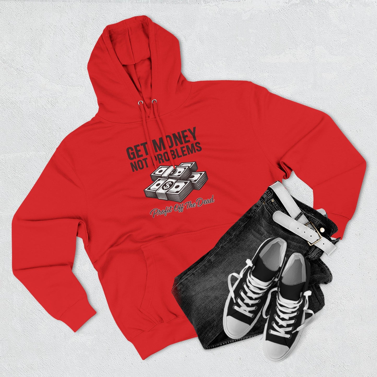 "Get Money" Three-Panel Fleece Hoodie