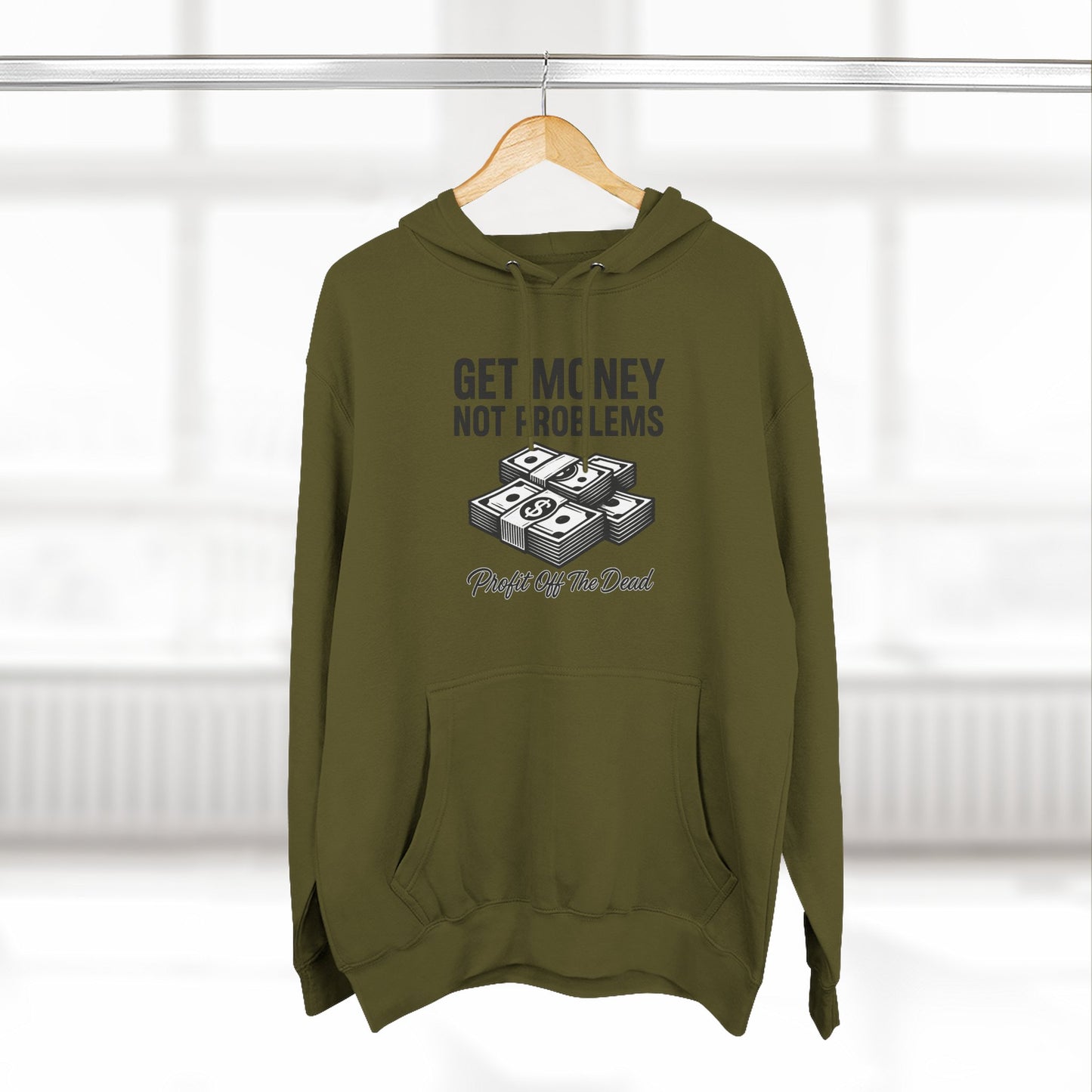 "Get Money" Three-Panel Fleece Hoodie