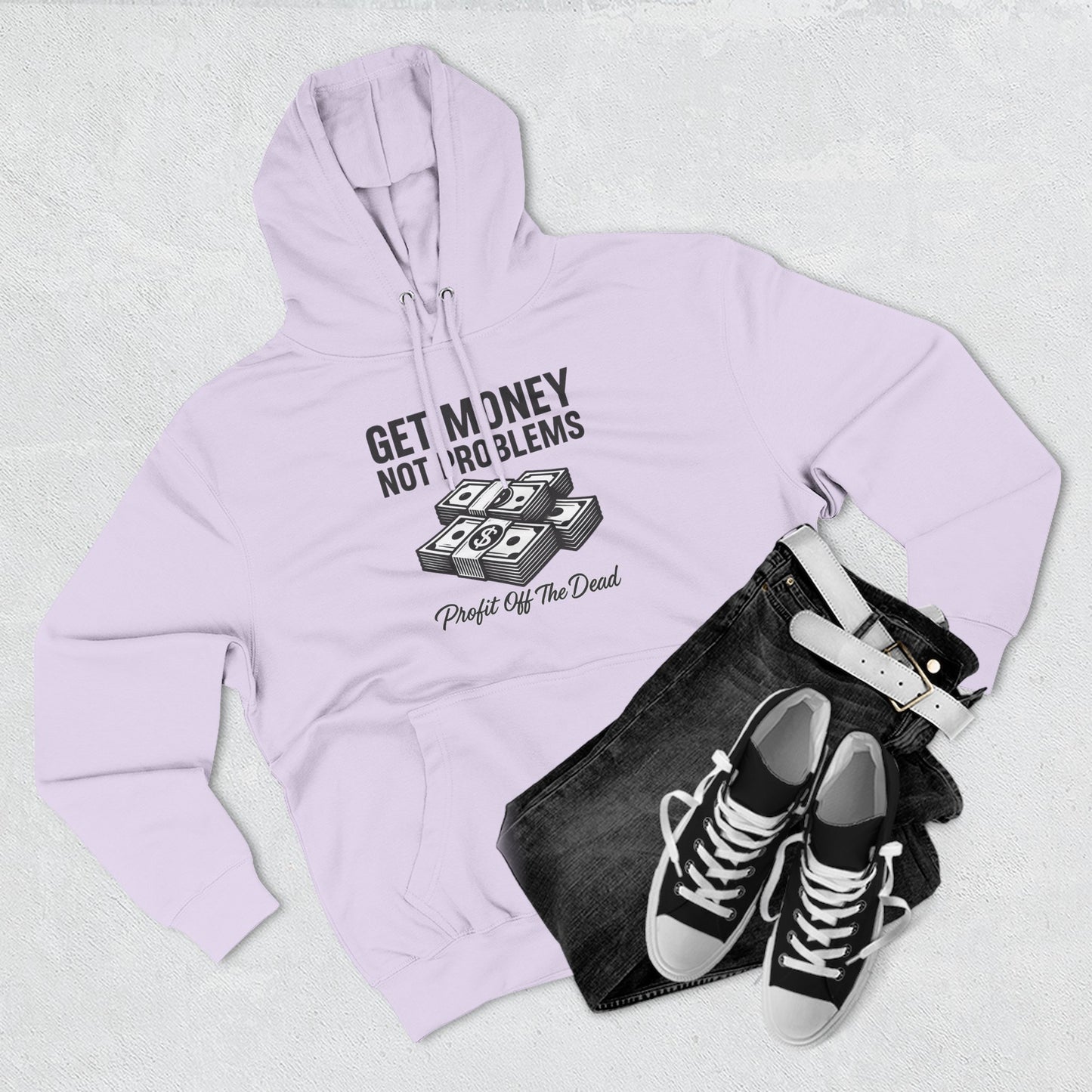 "Get Money" Three-Panel Fleece Hoodie