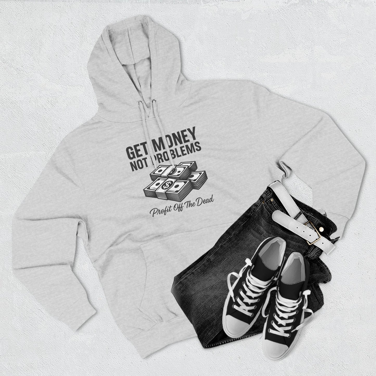 "Get Money" Three-Panel Fleece Hoodie