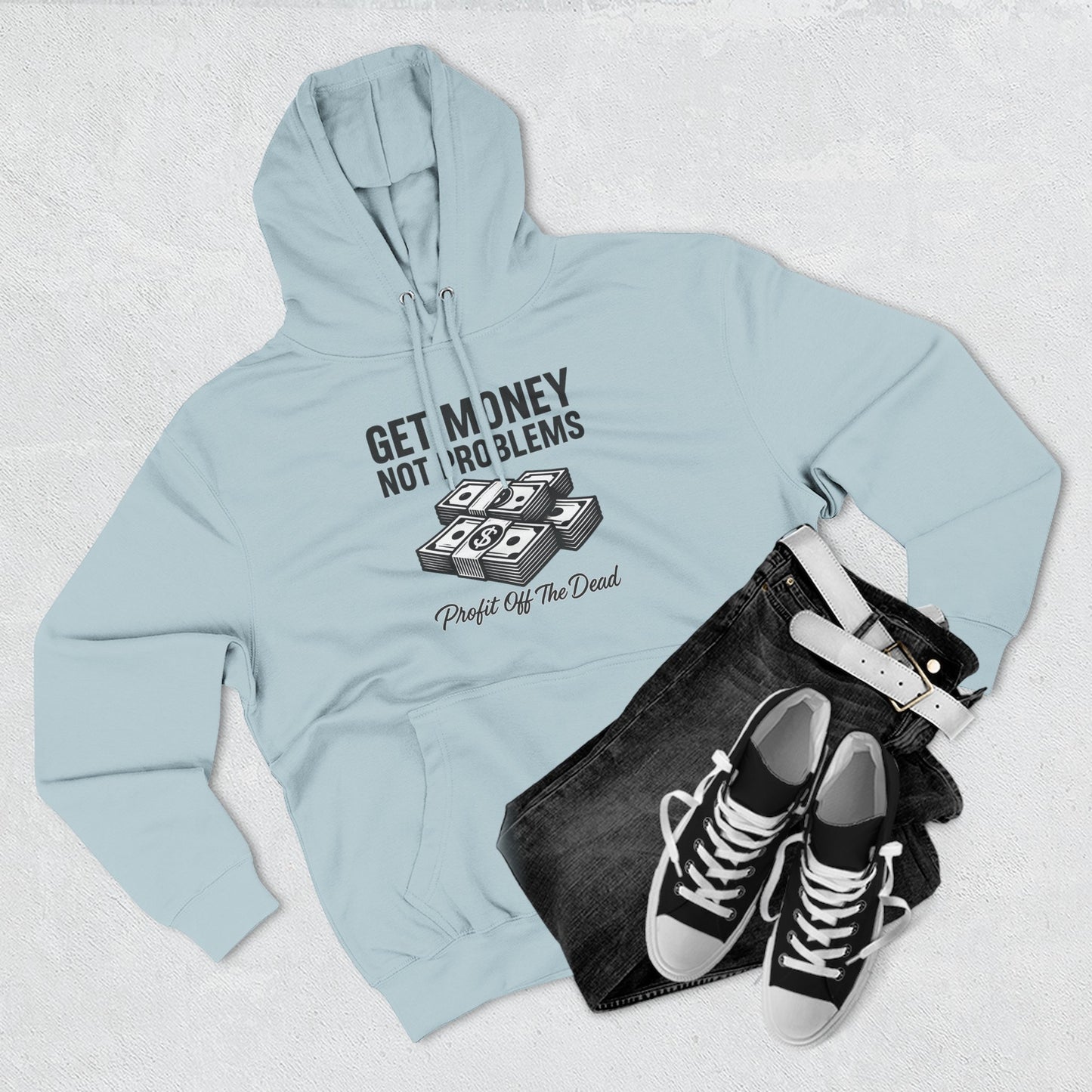 "Get Money" Three-Panel Fleece Hoodie