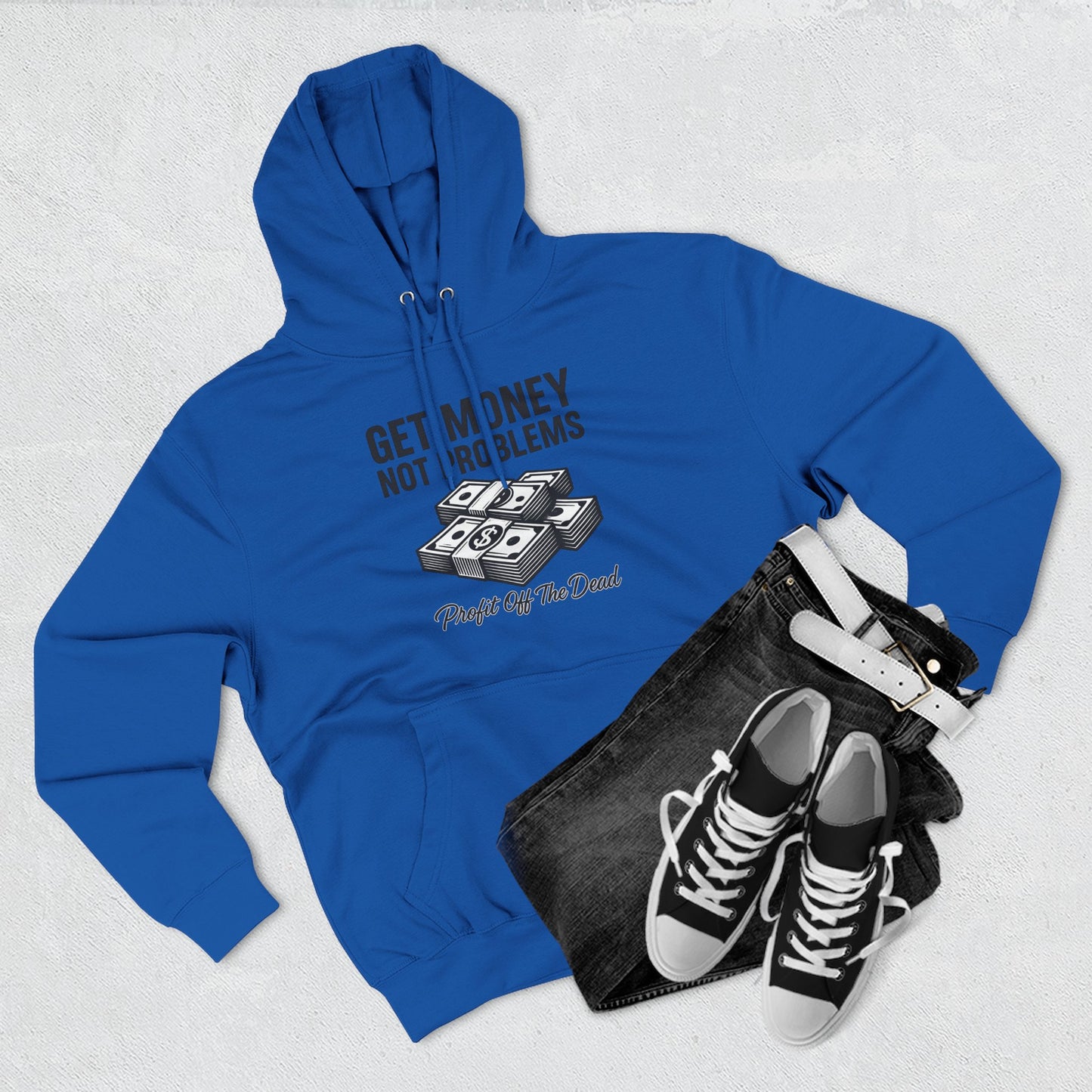 "Get Money" Three-Panel Fleece Hoodie