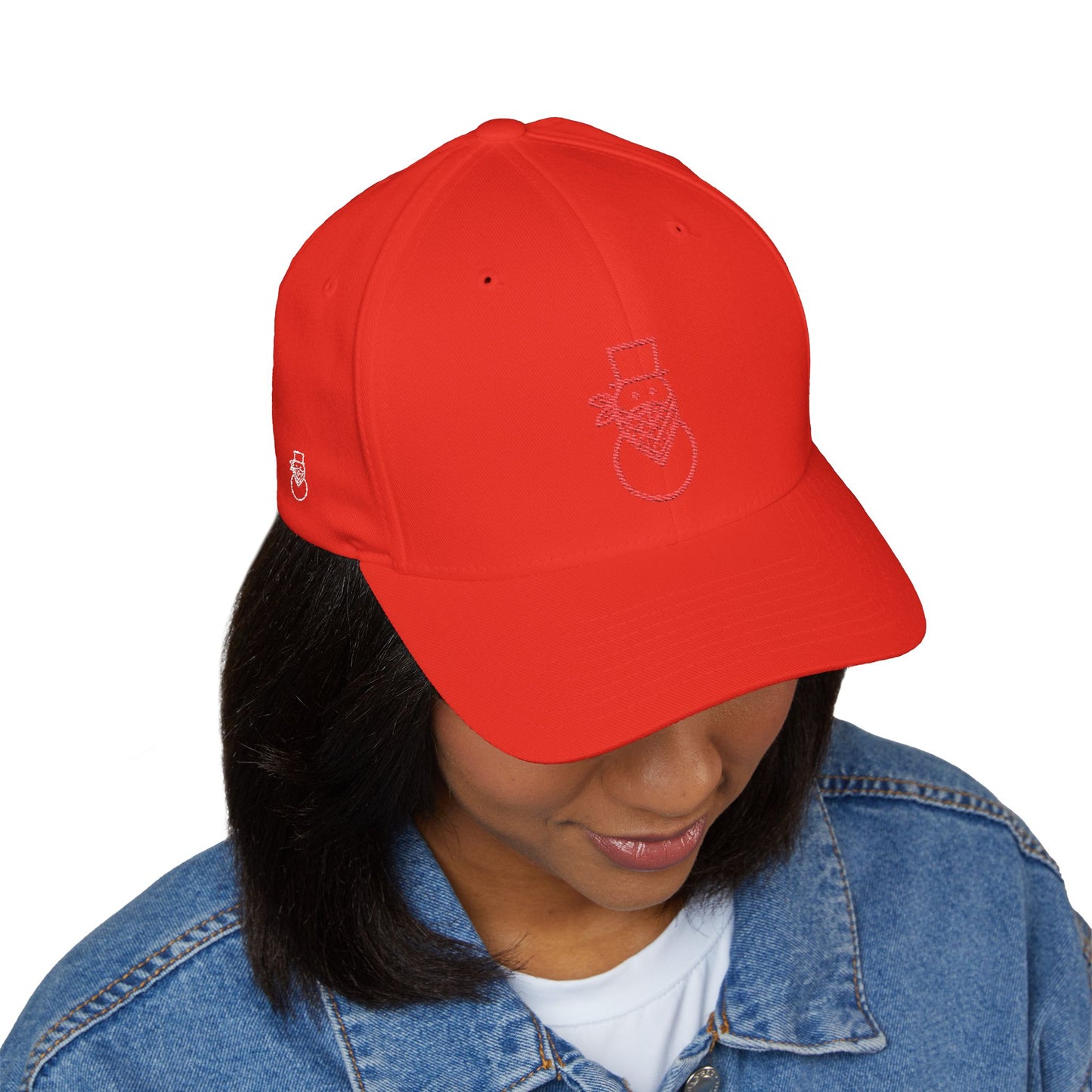 "Snowman" Closed-Back Structured Cap (Embroidery)
