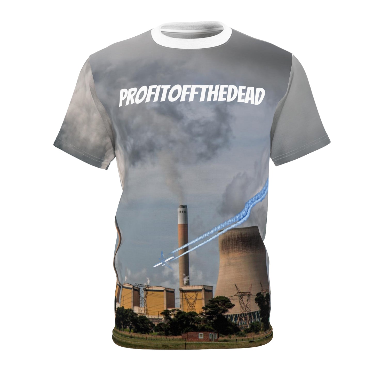 Gray "profitoffthedead Co." Cut & Sew Tee Shirt
